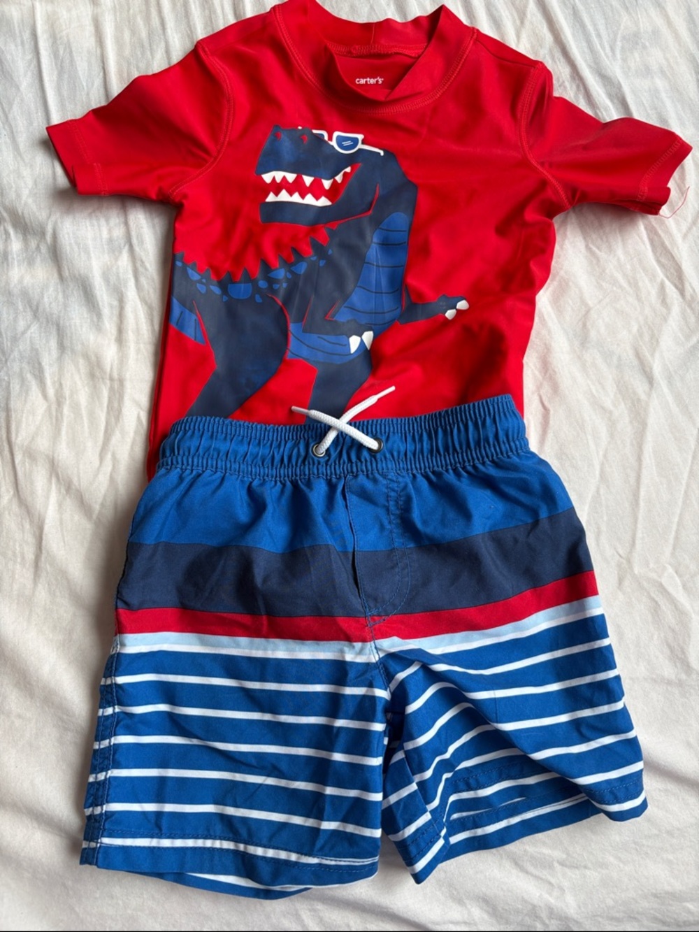 Carter's Bright Red Toddler Rash Guard Top